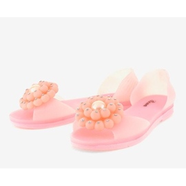 Sandalias Meliski rosa con flor HM701 rosado 2