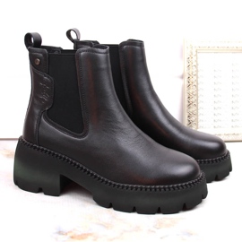 Botines de mujer de piel, aislantes, negro Filippo DBT4907 5