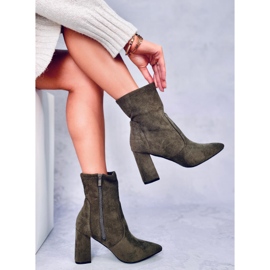 Botas de ante con tacón de Natalie Green verde 1