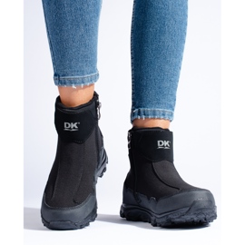 Botas bajas de nieve para mujer DK con suela gruesa, color negro 1