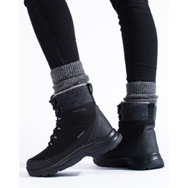 Botas de nieve mujer con cordones DK negro y gris 2