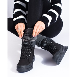 Botas de nieve mujer con cordones DK negro y gris 3