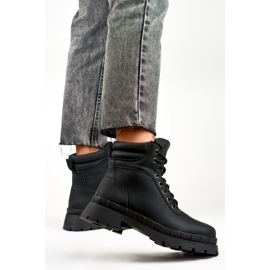 Botas negras con cordones para mujer. negro 4