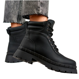 Botas negras con cordones para mujer. negro 5