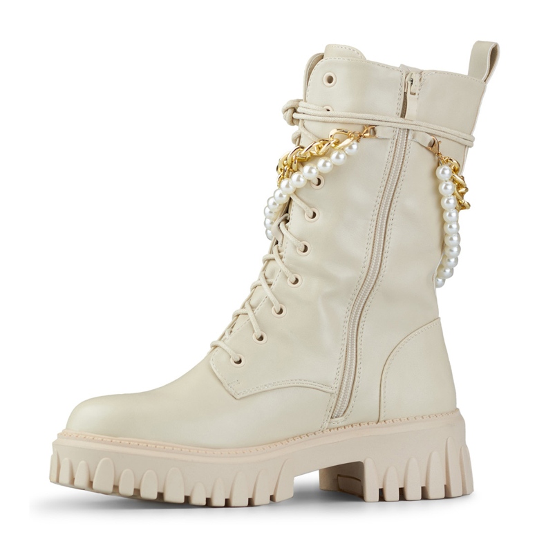 Bolsos de mujer beige con decoración desmontable. 1