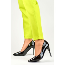 Stilettos de mujer charol negro 4