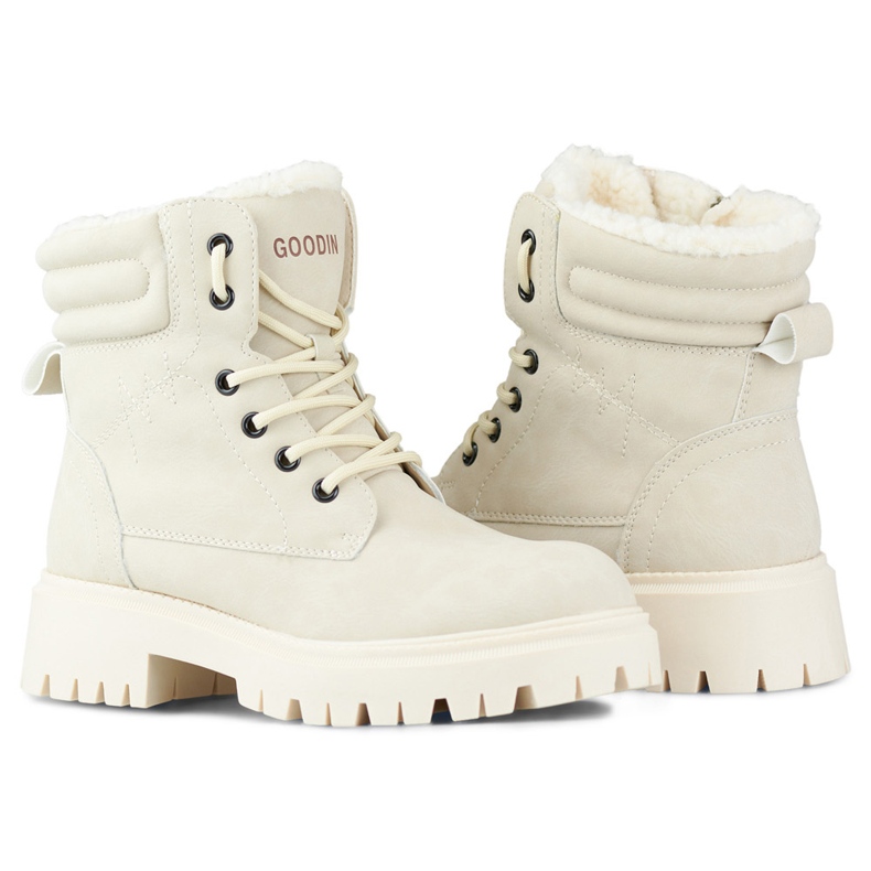 Botas de montaña de mujer con aislamiento beige 1