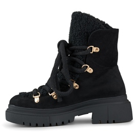 Botas de nieve de pelo negro para mujer 3