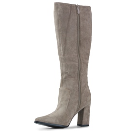 Botas hasta la rodilla de mujer beige 1