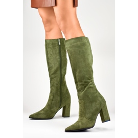 Botas altas de mujer verde oliva 3