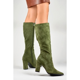 Botas altas de mujer verde oliva 2