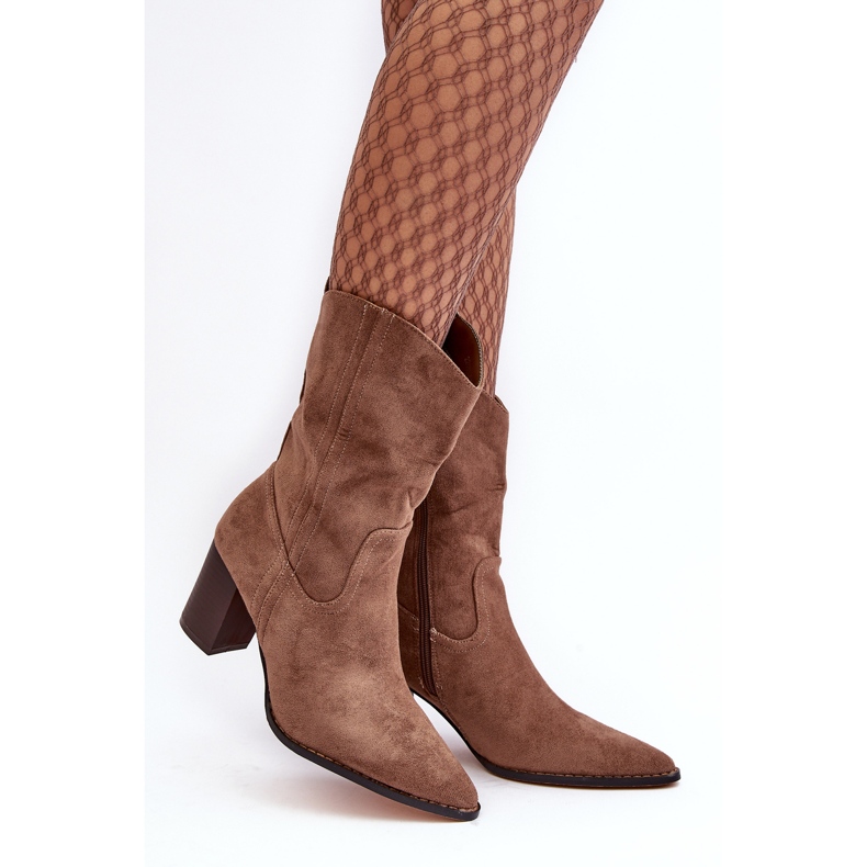 WD1 Botines Cowboy Mujer, Beige Oscuro, Danell 1