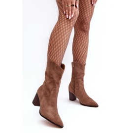 WD1 Botines Cowboy Mujer, Beige Oscuro, Danell 3