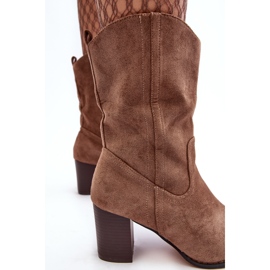 WD1 Botines Cowboy Mujer, Beige Oscuro, Danell 4