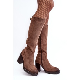 Vinceza Botas de tacón alto con aislamiento en beige oscuro para mujer de Alzeta 1