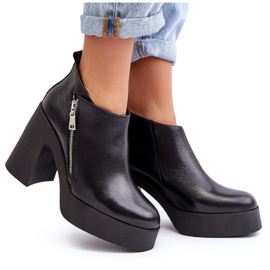 Botines de mujer con tacón alto enorme y cremallera 1755 Zazoo Negro 8