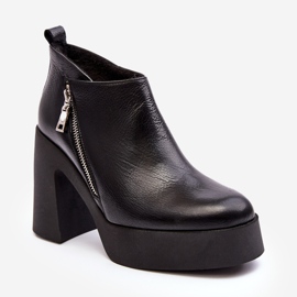 Botines de mujer con tacón alto enorme y cremallera 1755 Zazoo Negro 1