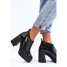 Botines de mujer con tacón alto enorme y cremallera 1755 Zazoo Negro 3