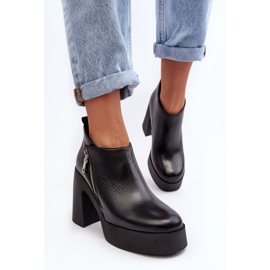 Botines de mujer con tacón alto enorme y cremallera 1755 Zazoo Negro 7