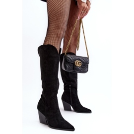 Botas vaqueras de ante negro Delia de moda 5