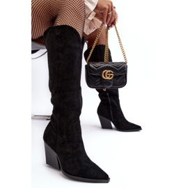 Botas vaqueras de ante negro Delia de moda 7