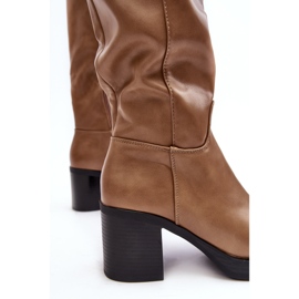 Botas de tacón alto con aislamiento para mujer, color beige oscuro Theisen 5