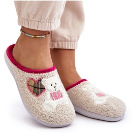 Chanclas de Estar por casa Mujer con Osito Inblu EC000095 Beige 9