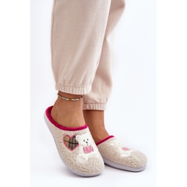 Chanclas de Estar por casa Mujer con Osito Inblu EC000095 Beige 4