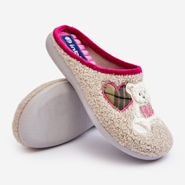 Chanclas de Estar por casa Mujer con Osito Inblu EC000095 Beige 3