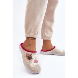 Chanclas de Estar por casa Mujer con Osito Inblu EC000095 Beige 6