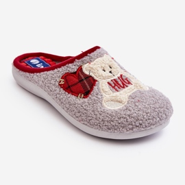 Chanclas de Estar por casa Mujer con Osito Inblu EC000095 Gris 1