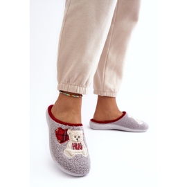 Chanclas de Estar por casa Mujer con Osito Inblu EC000095 Gris 5