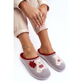 Chanclas de Estar por casa Mujer con Osito Inblu EC000095 Gris 7