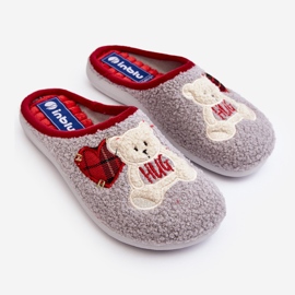 Chanclas de Estar por casa Mujer con Osito Inblu EC000095 Gris 3