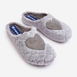 Pantuflas de estar por casa de pelo para mujer Inblu EC000099 Gris 3