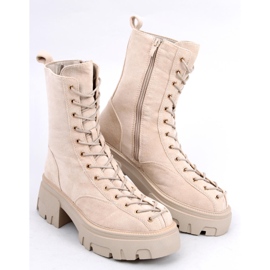 Botas con cordones de mujer Wayne Beige 5