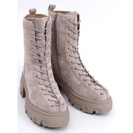 Botas con cordones de mujer Wayne Caqui beige 3