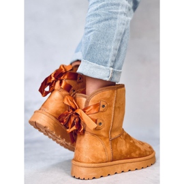 Botas de nieve Emusy con lazos Stella Camel marrón 4