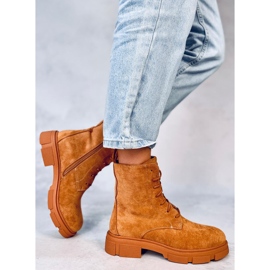 Trabajadores con cordones de Zoe Camel marrón 3