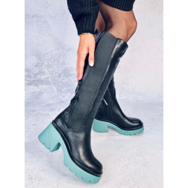 Botas con suela de colores de Woods NEGRO/VERDE 1 Botas con suela de colores de Woods NEGRO/VERDE 1