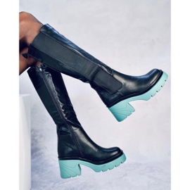 Botas con suela de colores de Woods NEGRO/VERDE 5