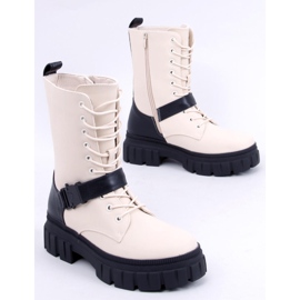 Botas planas con cordones Kieran Beige 4