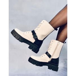 Botas planas con cordones Kieran Beige 5