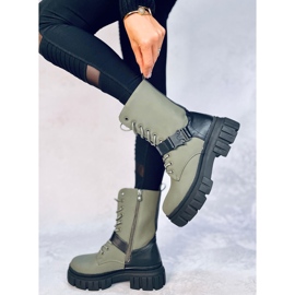Botas planas con cordones Kieran Green verde 5