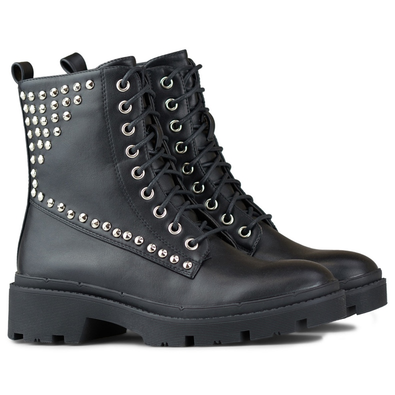 Mujeres trabajadoras del rock hechas de cuero ecológico. negro 1