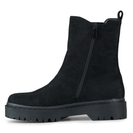 Botines de mujer de ante negro con suela gruesa 2