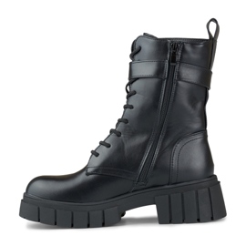 Zapatos negros elegantes para trabajadoras con suela gruesa. 5