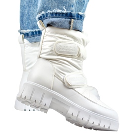 Botas de nieve de mujer cálidas Laila con cierre adhesivo. blanco 4
