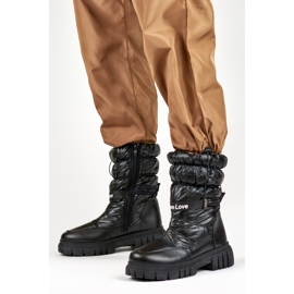 Zapatos altos y cálidos de mujer con suela gruesa. negro 3