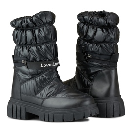 Zapatos altos y cálidos de mujer con suela gruesa. negro 1